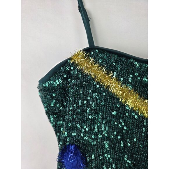 Love On A Hanger Women's Ugly Christmas Outfit Size Medium Green Skirt & Top Set - Picture 3 of 13